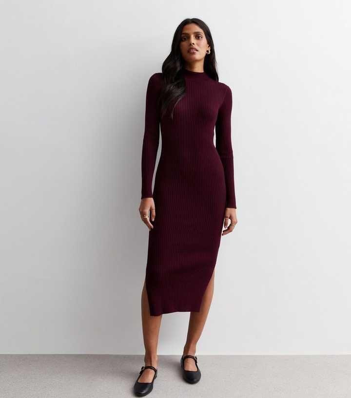 Ribbed Knit Midi Dress by  Blue Saxaphone 